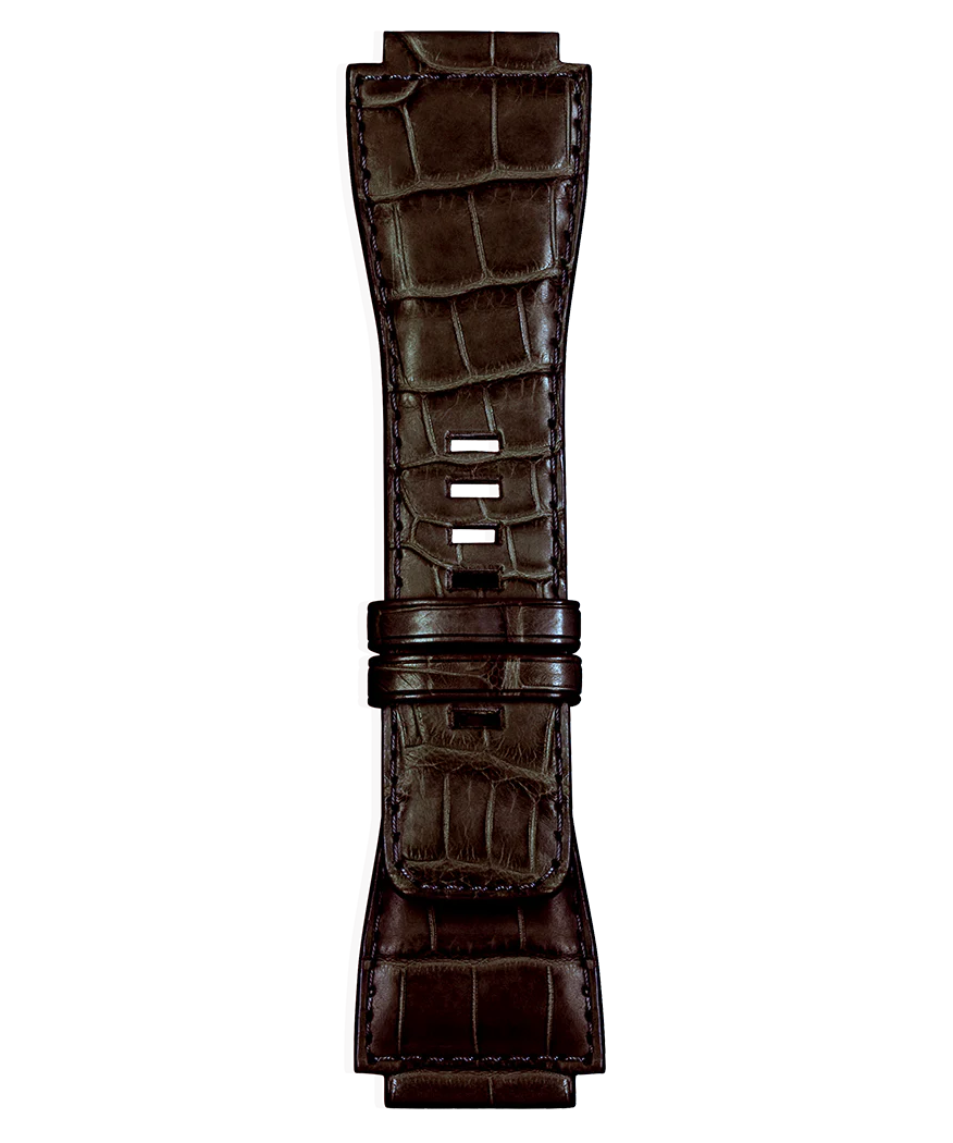 BR-03 - BR-01 - BR-X1 Bracelet en cuir d'alligator de couleur marron