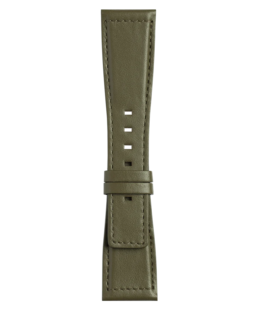 BR-S Bracelet en cuir de veau de couleur kaki