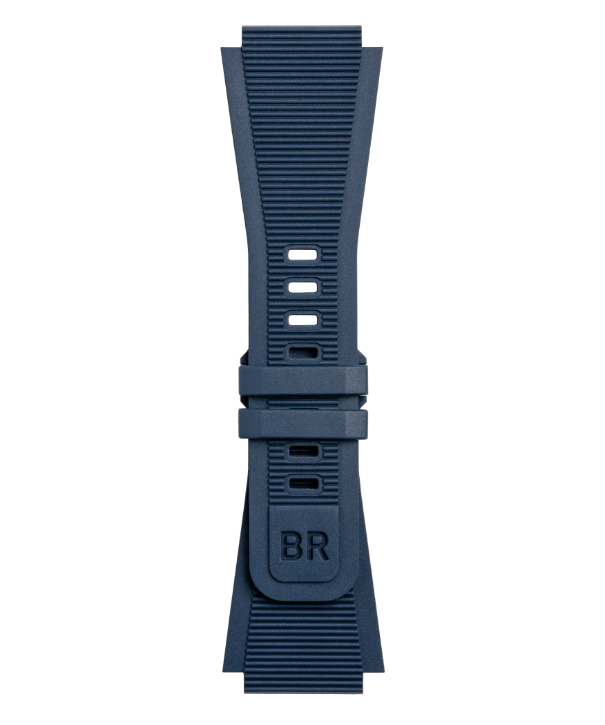 BR-03 DIVER Bracelet en caoutchouc strié bleu