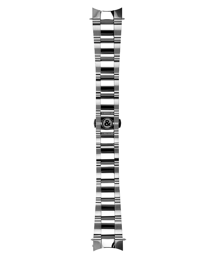 VINTAGE BR 123 OFFICER Bracelet en acier poli satiné